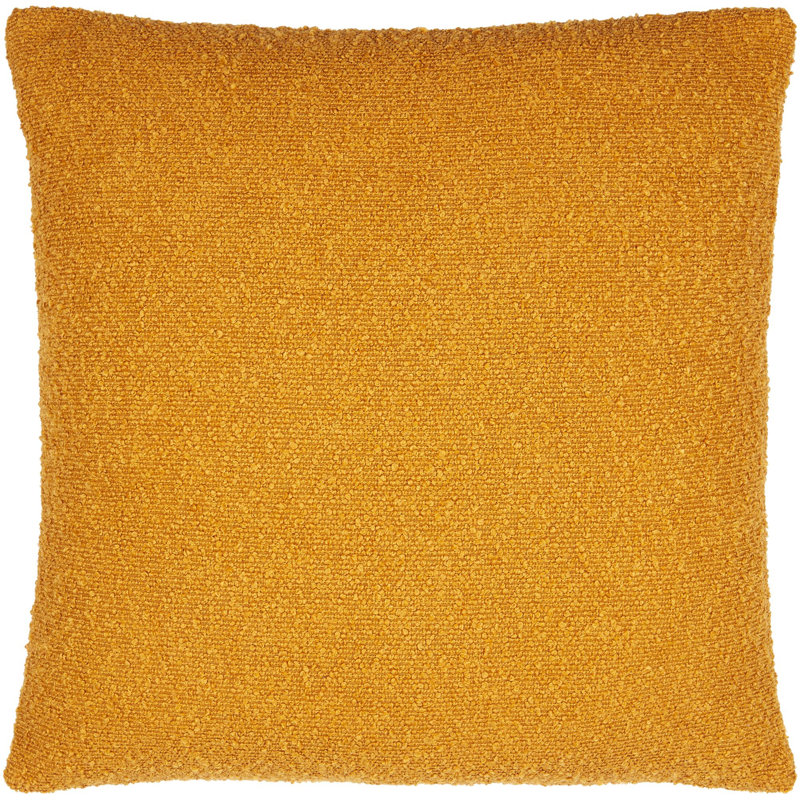 Yellow 18" x 18" Polyester Boucle Throw Pillow