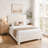 Teddy Fleece Upholstered Platform Bed Frame with Curved Rounded Height‑Adjustable Headboard-128923877
