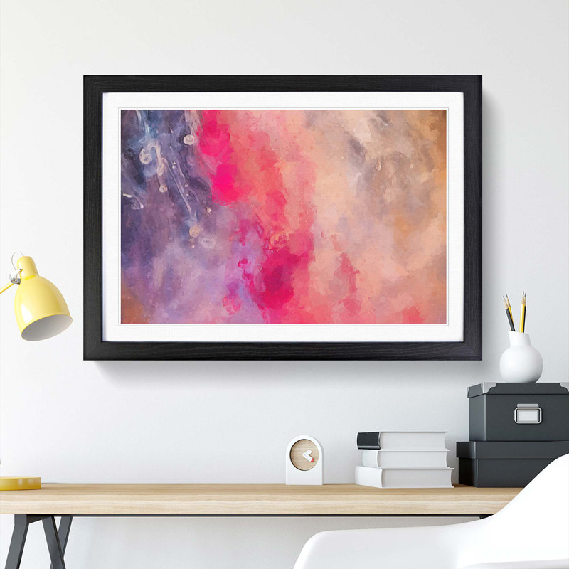 Affection in Abstract - Picture Frame Painting Print, Black Framed, 27cm H x 36cm W x 2cm D