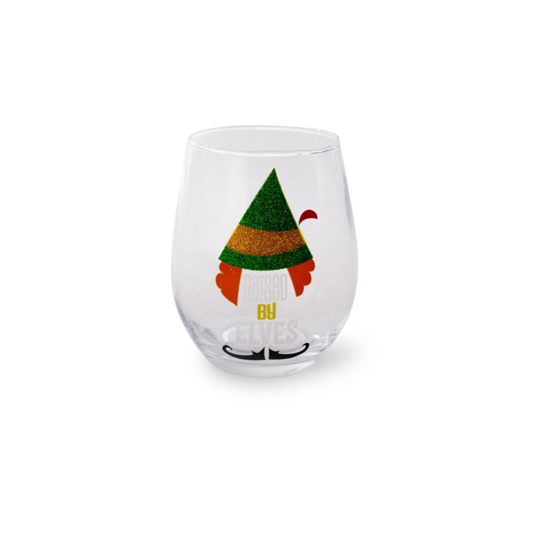 Verre à pied sans pied Buddy The Elf «Raised By Elves» | Peut contenir 20 onces