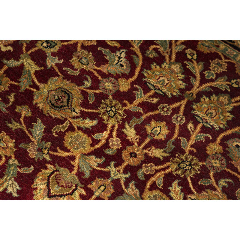 Hand-Knotted High-Quality Red and Black Area Rug