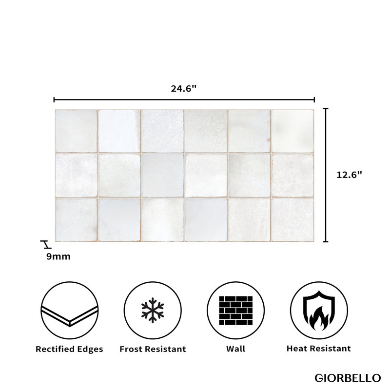 Carreau de porcelaine émaillée espagnol 12 po x 24 po (5 PCS, 10,76 pieds carrés / caisse), Noir
