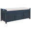 Storage Bench with 3 Shutter-shaped Doors, Shoe Bench with Removable Cushion and Hidden Storage Space-760523482