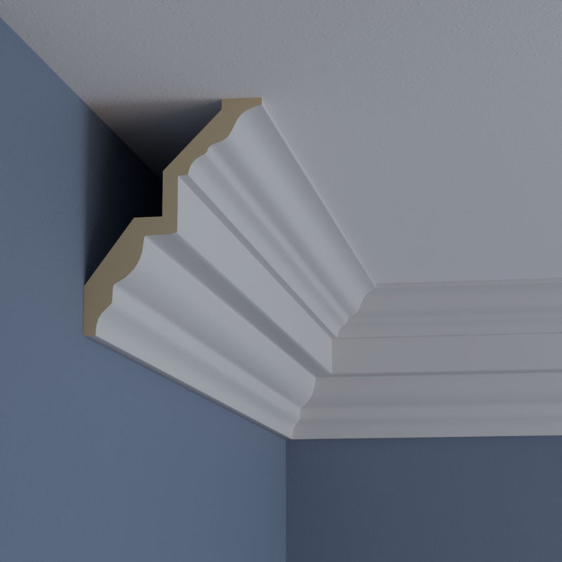 Alexa Smooth White Polyurethane Crown Moulding 94.5"