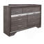 Commode horizontale en bois manufacturé avec 7 tiroirs