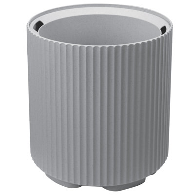 Kozyard Round Planter 16"H Plant Pots for Indoor Outdoor Porch, Patio, Backyard Planters with Water Reservoir Modern Décor for Tall Plants, Flowers, Cement Gray