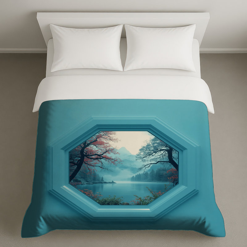 Housses de couette Mountain Lake View, Grand lit