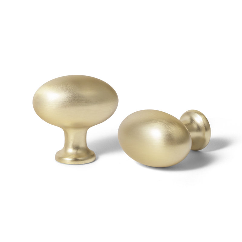 1.4" Length Oval Knob Multipack, Brushed Brass