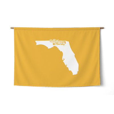 Douce demeure de Tallahassee — Silhouette de l'État de Floride — Tapisserie murale tissée de paysage