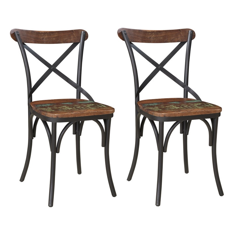 Jaydynn Cross Back Side Chair in Orange/Black