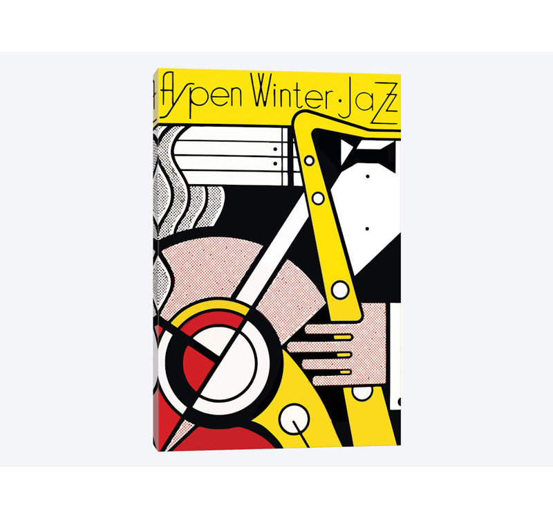 « aspen winter jazz, 1967 » par roy lichtenstein, impression sur toile, H 26 po x l 18 po x P 1,5 po