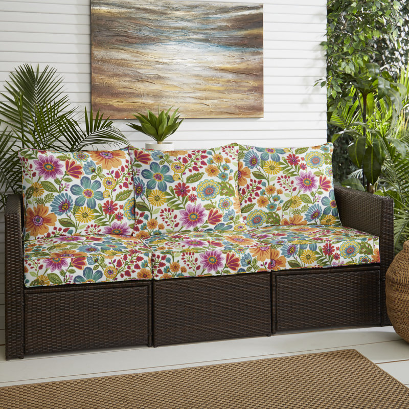 Outdoor 5'' Sofa Seat / Back Cushion, Multicolored