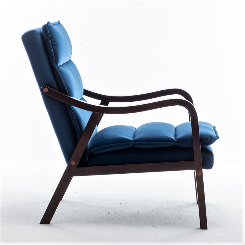 Velvet Armchair, Dark Blue Velvet