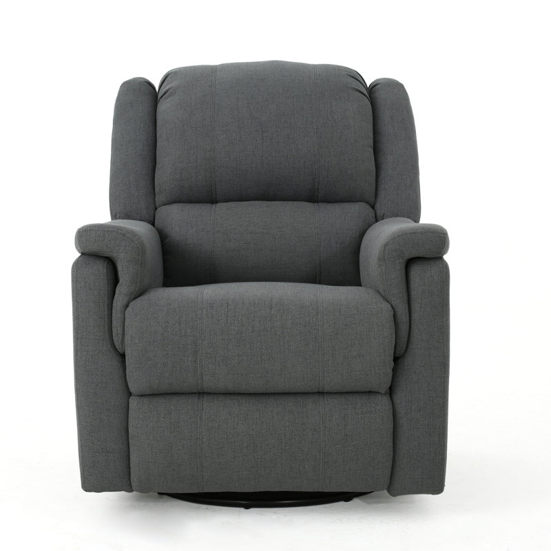  Fauteuil inclinable oscillant en tissu gris anthracite avec pivot, fauteuil inclinable manuel, gris anthracite, Tissu brun