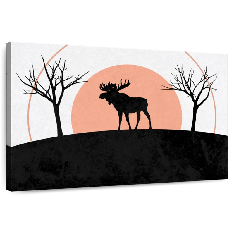 Brampt Moose And Sunset, 8" H x 12" W
