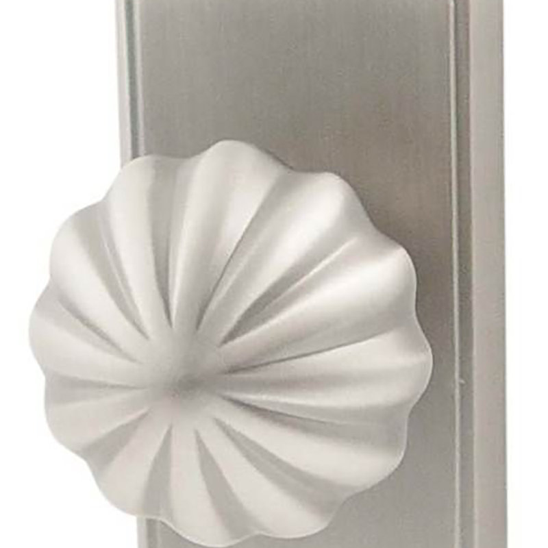 Ensemble de boutons de passage Emtek avec rosette et bouton Melon, Nickel satiné