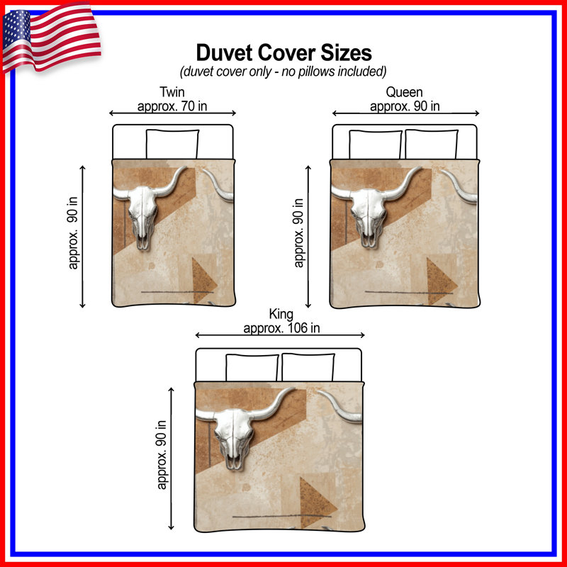Housses de couette en métal Bull Skulls, Queen