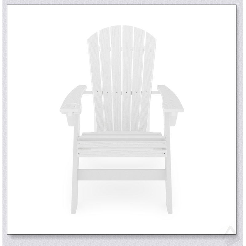 St. Simons Curved Back Adirondack Chair – Durable HDPE Poly Lumber For Outdoor Relaxation And Style, White