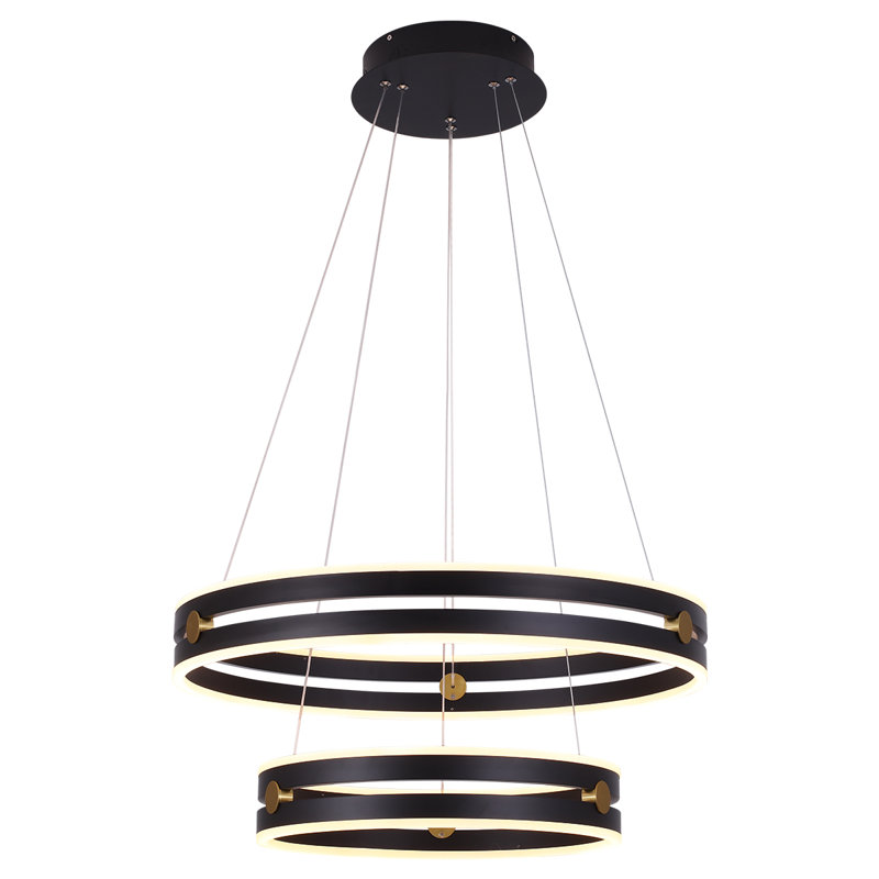2 - Light Dimmable LED Tiered Chandelier