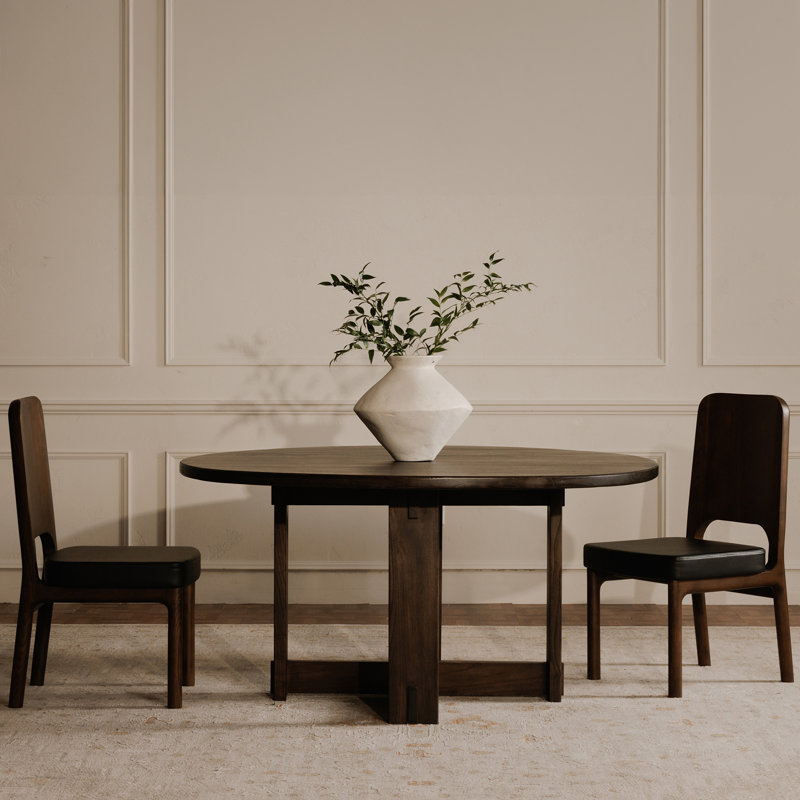 Keaton Round Dining Table Dark Brown