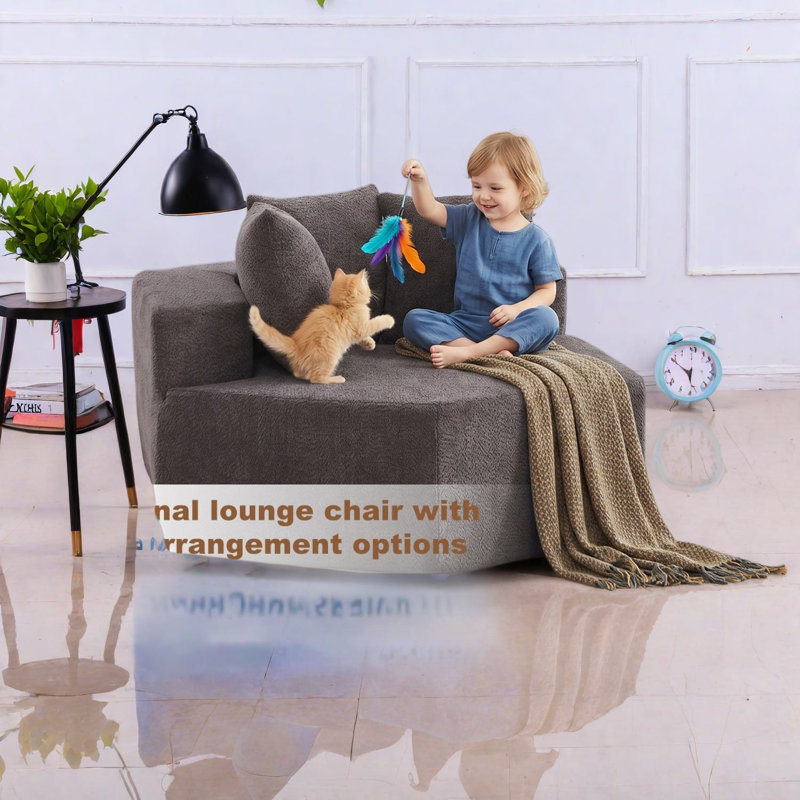 Chaises d'appoint modernes, 54 po Chenille Hexagon Lounge for Home