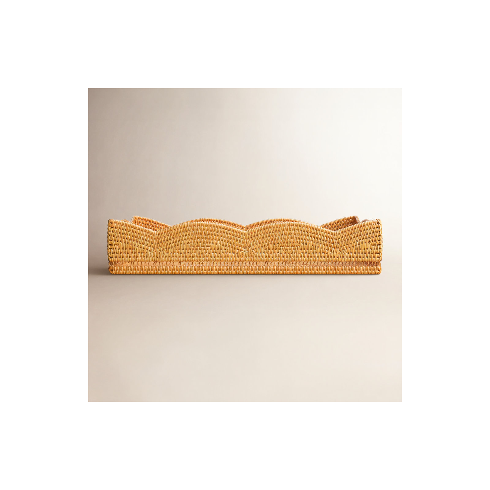 Landry Rattan Tray - Set of 1, Honey Brown