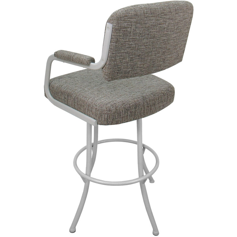 Tabouret de comptoir pivotant de 26 po Huba, White, Gris clair, Tabouret de comptoir (siège d'une hauteur de 26 p
