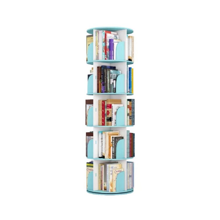 Latitude Run® 360° Rotating Stackable Shelves Bookshelf Organizer