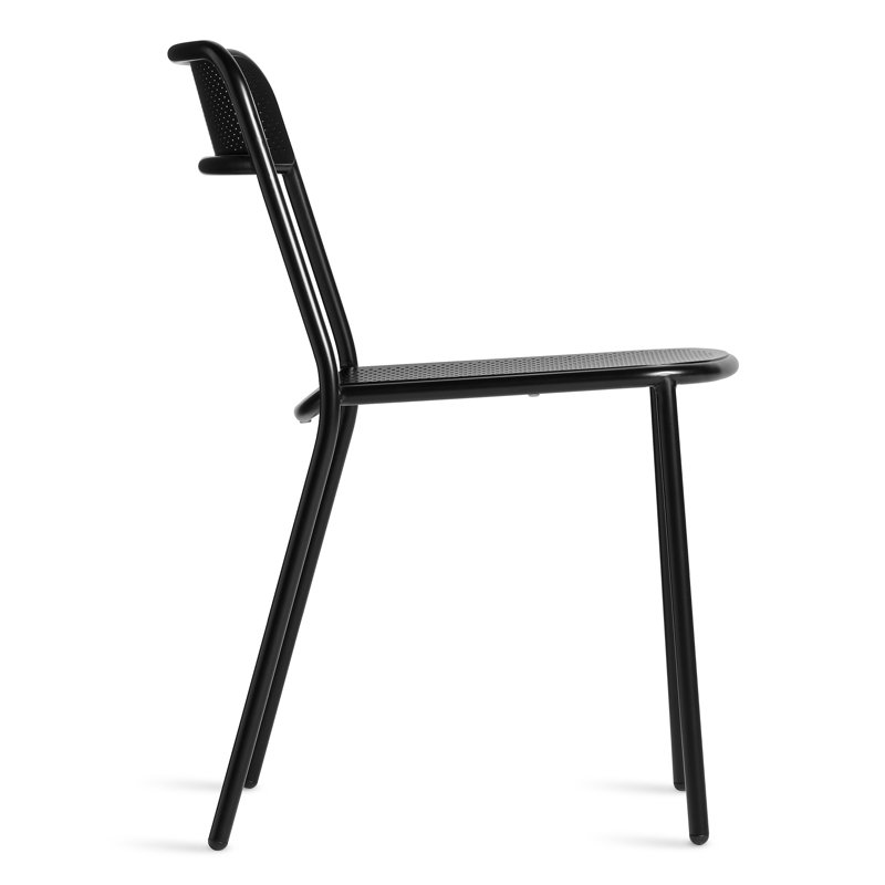 Trim Outdoor Dining Side Chair, Black