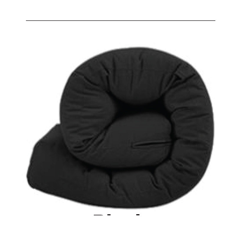 Matelas de futon double en coton Frary, Noir