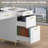 Computer Desk with 7 Drawers, 57 Inch Home Office Desk with File Drawers,Executive Desk with Golden Legs and Handles-372571986