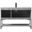 Meuble-lavabo simple 48 po avec armoire et plateau en résine Elegant Lighting Gerard (gris béton)