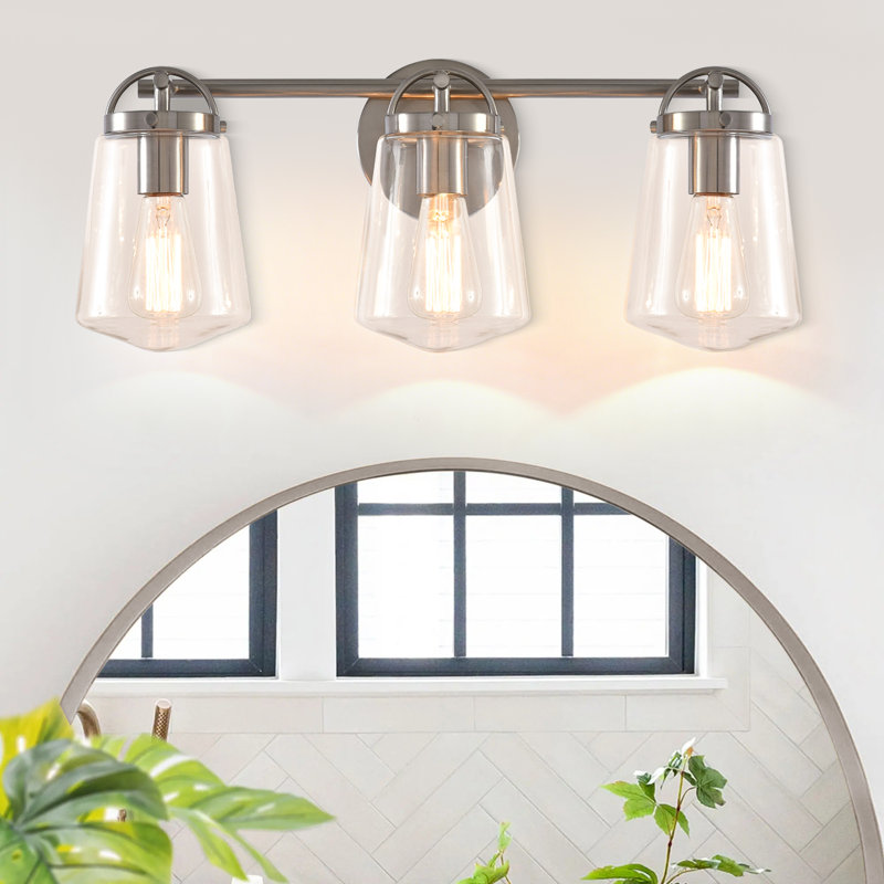 3-Light Dimmable Vanity Light, Brushed Nickel