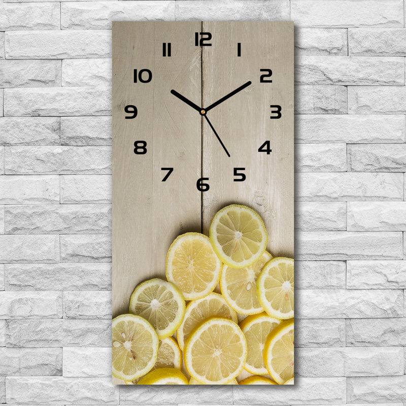 Jamarae Glass Wall Clock, Yellow/Grey/Black