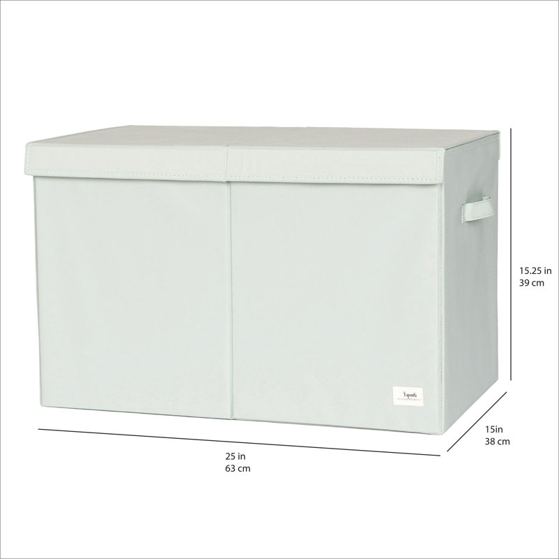 3 Sprouts - Recycled Fabric Storage Chest with Lid - Terrazzo, Green