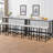 17 Stories 3-Person Modern Dining Set: Extra-Long Counter-Height Table + 3 Cushioned Stools | Space-Saving Design for Apartments & Small Kitchens | Durable Steel & MDF Construction
