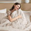 Ensemble de housse de couette 3 pièces en microfibre tissée à rayures, beige/naturel, Queen