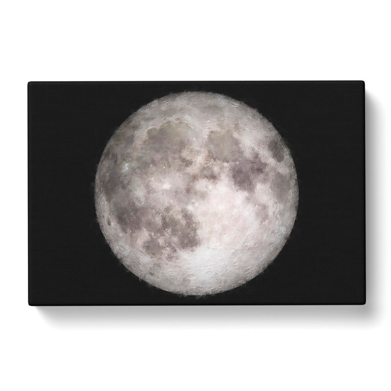 A Full Moon - Wrapped Canvas Painting, 60cm H x 91cm W x 3cm D