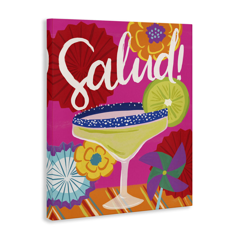  Art mural sur toile Salud Margarita Drink par Deborah Curiel, H 20 po x l 16 po