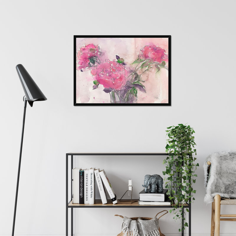 Something Floral I by Samuel Dixon - Painting, Black Framed Paper Print, 24cm H x 34cm W