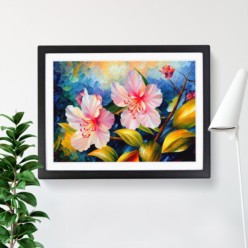 Rhododendron Flower Vol.2 Abstract - Single Picture Frame Print, 46cm H x 64cm W x 2cm D, Black Framed