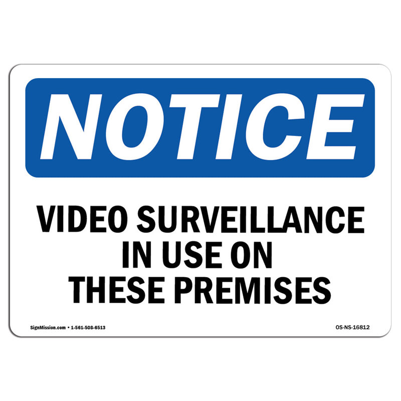 Avis - Étiquette de vidéosurveillance utilisée sur ces lieux