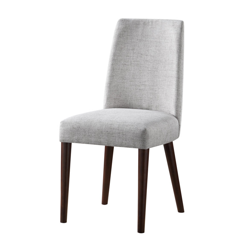 Chaise avec pieds espresso et tissu gris