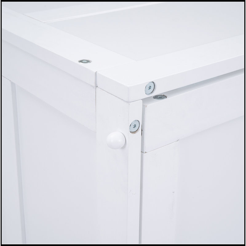 Grand lit escamotable contemporain avec bureau rotatif, Blanc