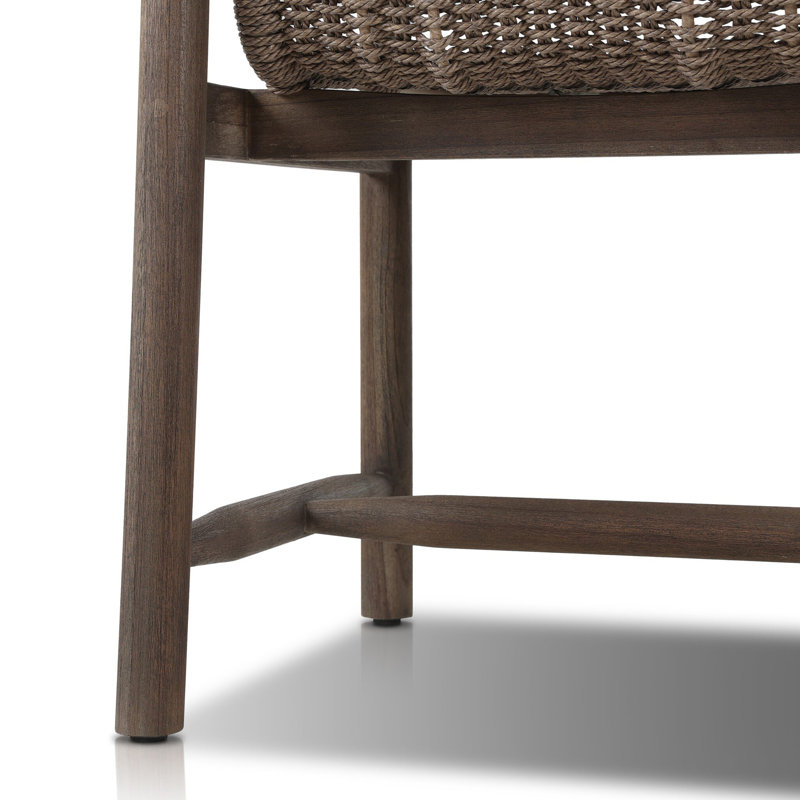 Dume Outdoor Dining Armchair, Dark Gray/Dark Brown
