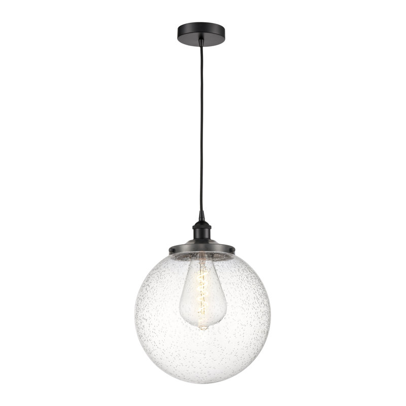 Alphonsa 1 - Light Single Pendant, Seedy, Matte Black