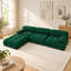 Canapé modulaire et chaise longue en velours réversible en L de 104 po avec repose-pieds Jesse-1882918371