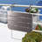 Balcony Railing Table Outdoor Hanging Folding Balcony Bar Table For Railings Patio Table On Railing Aluminium Metal Side Table Adjustable 23.6"(L) X 15.7"(W) Brown