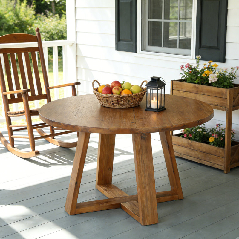 47.2" Solid Wood Round Dining Table