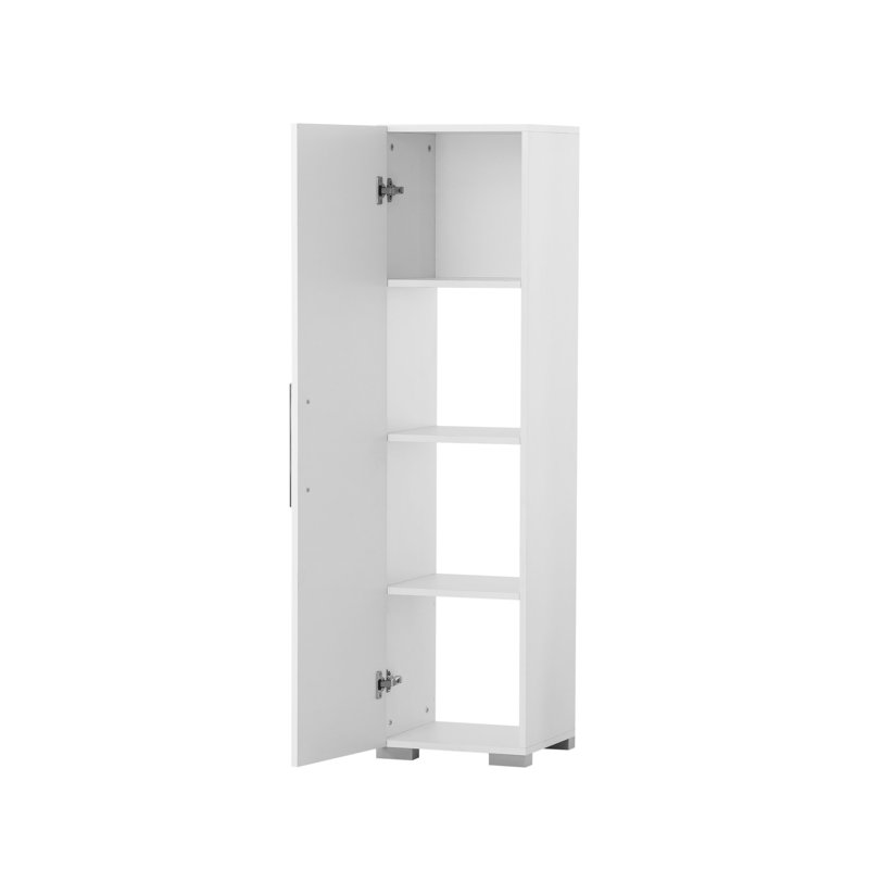 Lankton Freestanding Bathroom Cabinet, White, Left handle